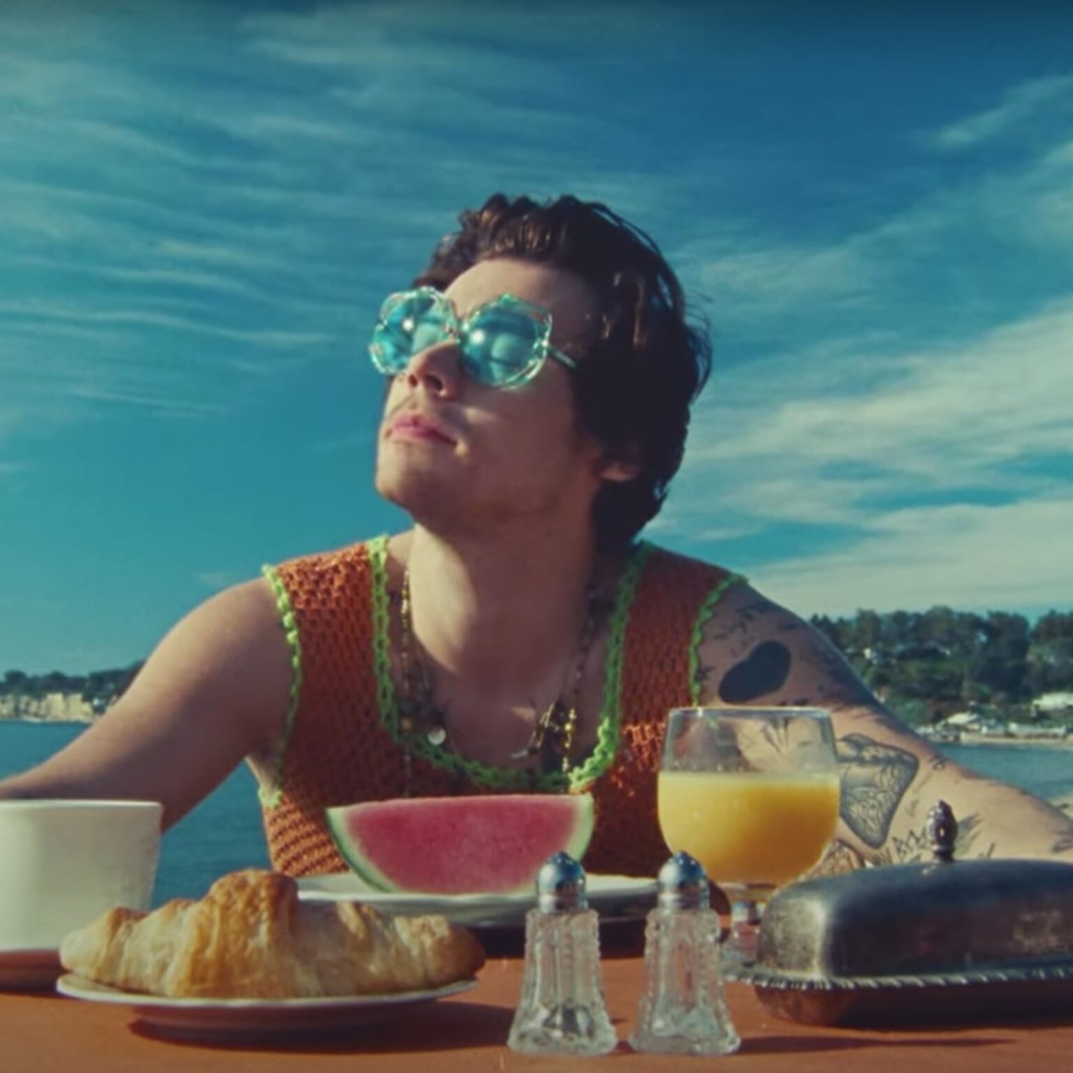 Harry Styles Rocks Himself To The Hottest Artist Of The Summer Kings   Harry Styles Watermelon Sugar Music Video Outfits  1536x1536 